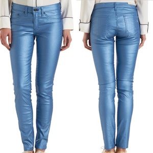 Rag and bone sky blue leather look legging jean 28
